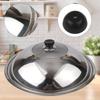 Wok Lids Pot Cover Cooking Utensils Glass Construction Lid Pot Cover Silver Stainless Steel Kitchen Supplies 1PC