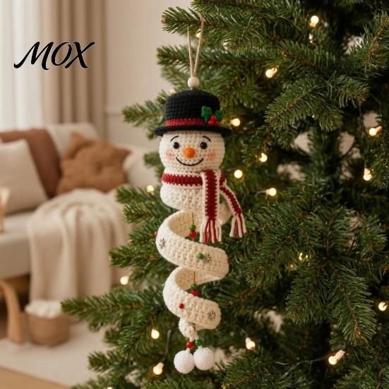 Winter Yarn Crafts for Family Christmas Spiral Crochet Kit, DIY Snowman Santa Craft Handmade Project Hanging Ornament Tree Mantel Decoration Keepsake