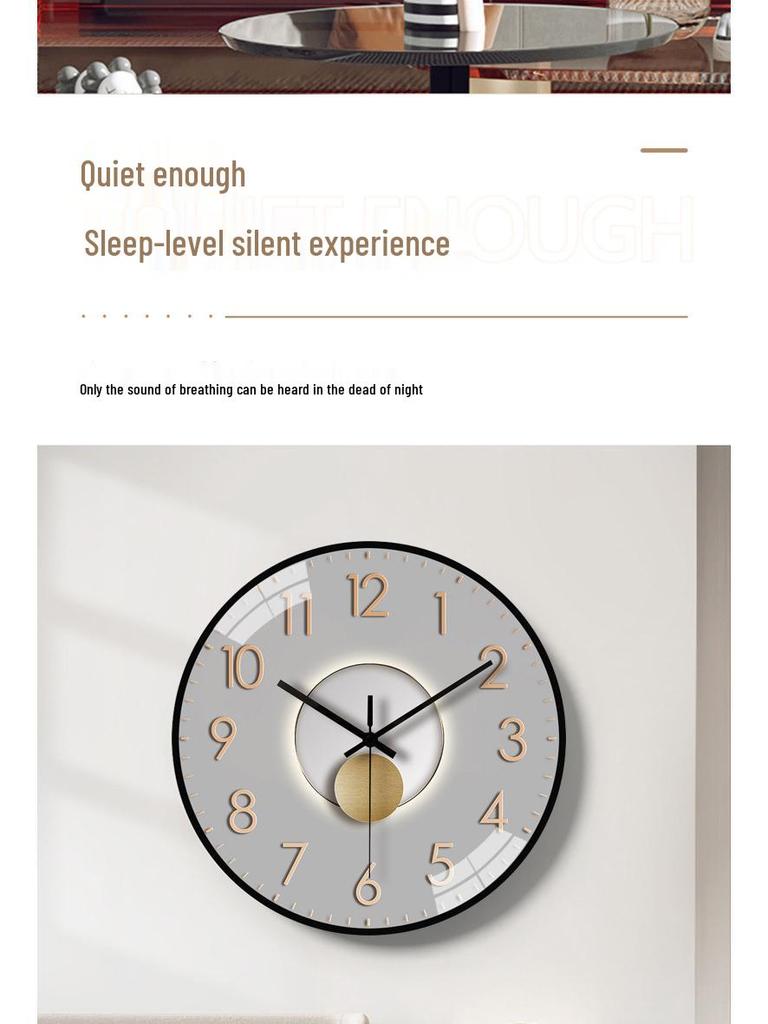 12-inch Modern Minimalist Silent Wall Clock for Living Room - Creative and Stylish Design