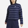 Nike Loose Fit Striped Crew Neck Long Sleeve T-Shirt Women Tops Navy DD5187-410
