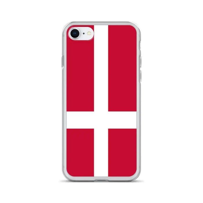 Coque iPhone - Drapeau Danemark - Souple - Multicolore - Compatible iPhone SE 2020