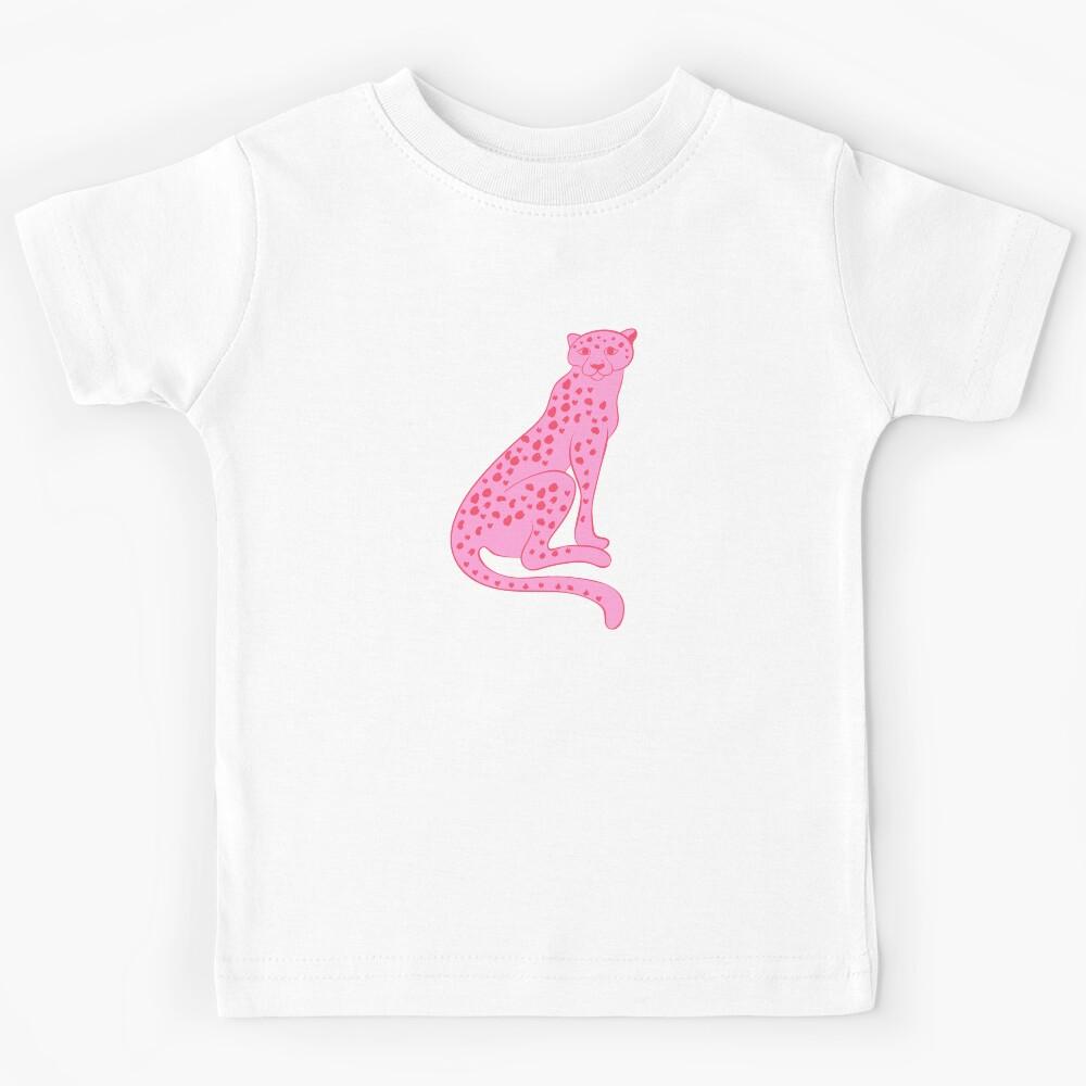 Red And Pink Cheetah/Leopard Kids T-Shirt 130