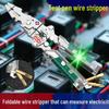 Electrician's Multifunction Tool: Pen-Style Wire Stripper, Cutter, Crimper, and Foldable Screwdriver.