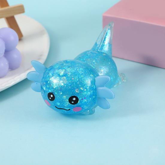 6 Stück Salamander-Kacke Quetschspielzeug Stressabbau Glitzernde Salamander-Kacke Stressball Sensorisches Spielzeug Dekompression Fidget Spielzeug Party