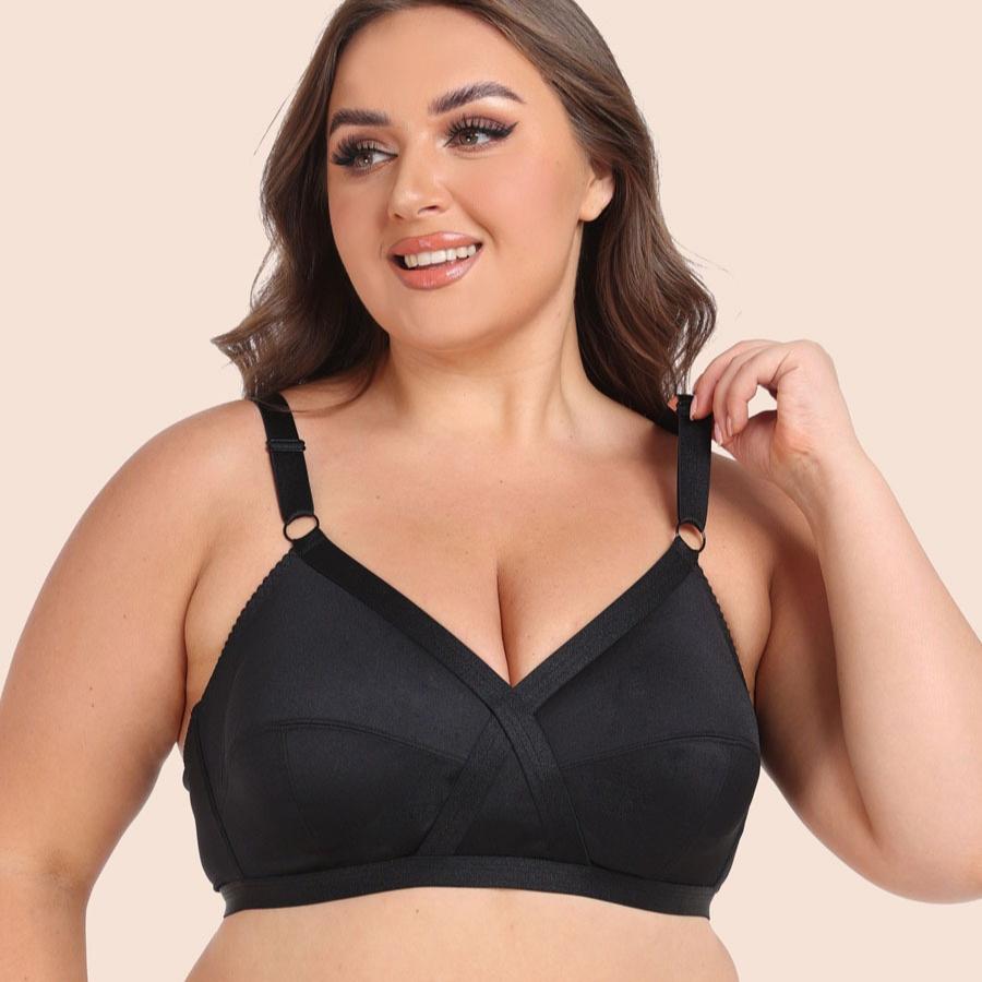 European and American Satin Ultra-thin Large Size Bra Full Cup French Style Without Steel Ring Underwear