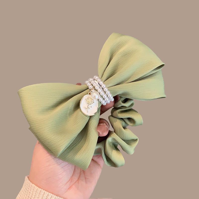 Chic Bow Hair Tie: Elegant & Versatile Accessory for Ponytails маття зеленый