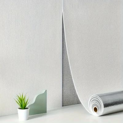 PVC Solid Color Thickened Wall Sticker Self-adhesive Linen Waterproof Wallpaper for Livingroom Bedroom Kitchen Decor Wallpaper