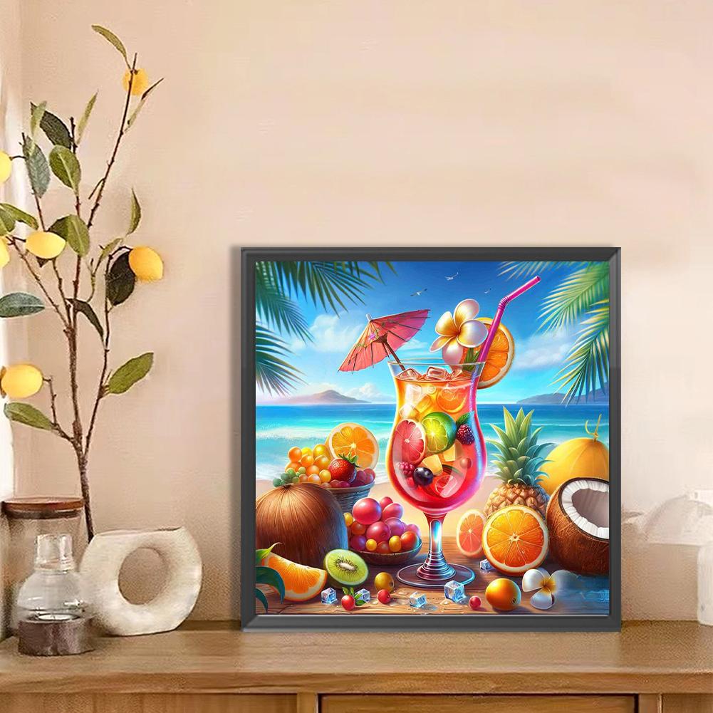 Summer Beach Full DIY 5D Round Drill Diamond Dots Paintings Picture Arts Craft for Adults Beginner Home Wall Decor Gift 30x30cm