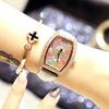 Same Fashion Retro Women'S Watch, Wine Barrel Type Diamond-Encrusted Digital Belt Waterproof Watch