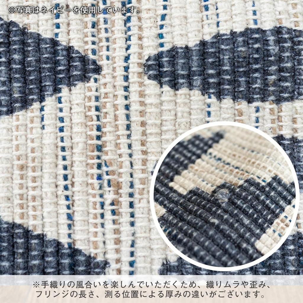 sayang sayan Native Pattern Geometric Foldable Rug 140x200 Cm Tatami Navy Handwoven 1.5