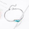 Pulseira de Chinelo de Cristal da Moda Europeia e Americana: Zircônio Azul com Cravejado de Diamantes Feminino