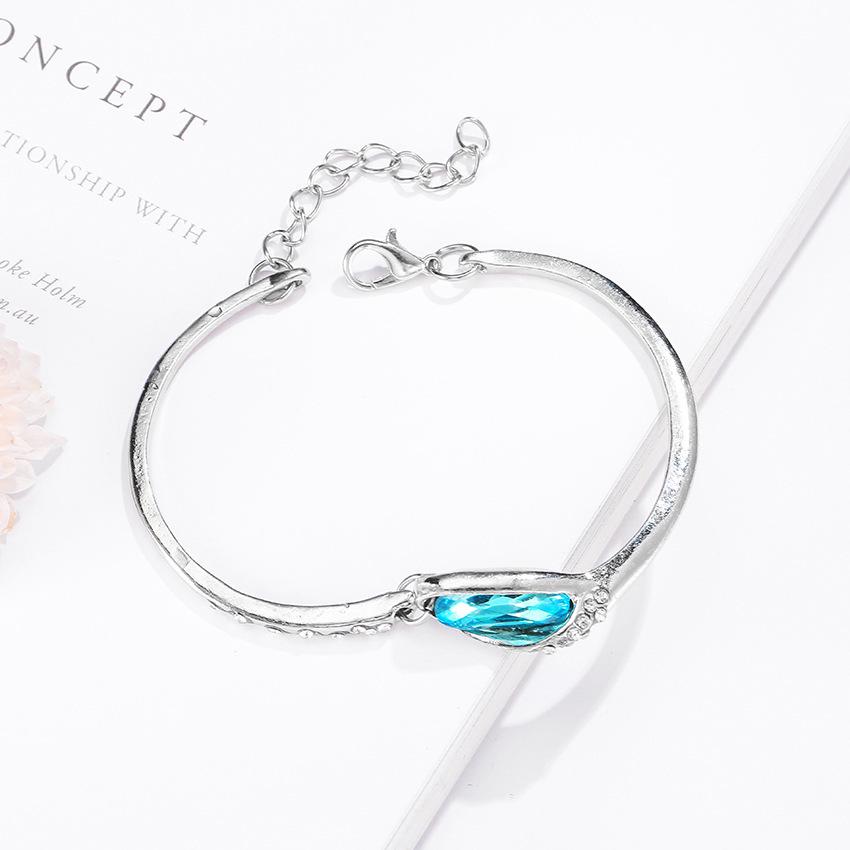 Pulseira de Chinelo de Cristal da Moda Europeia e Americana: Zircônio Azul com Cravejado de Diamantes Feminino