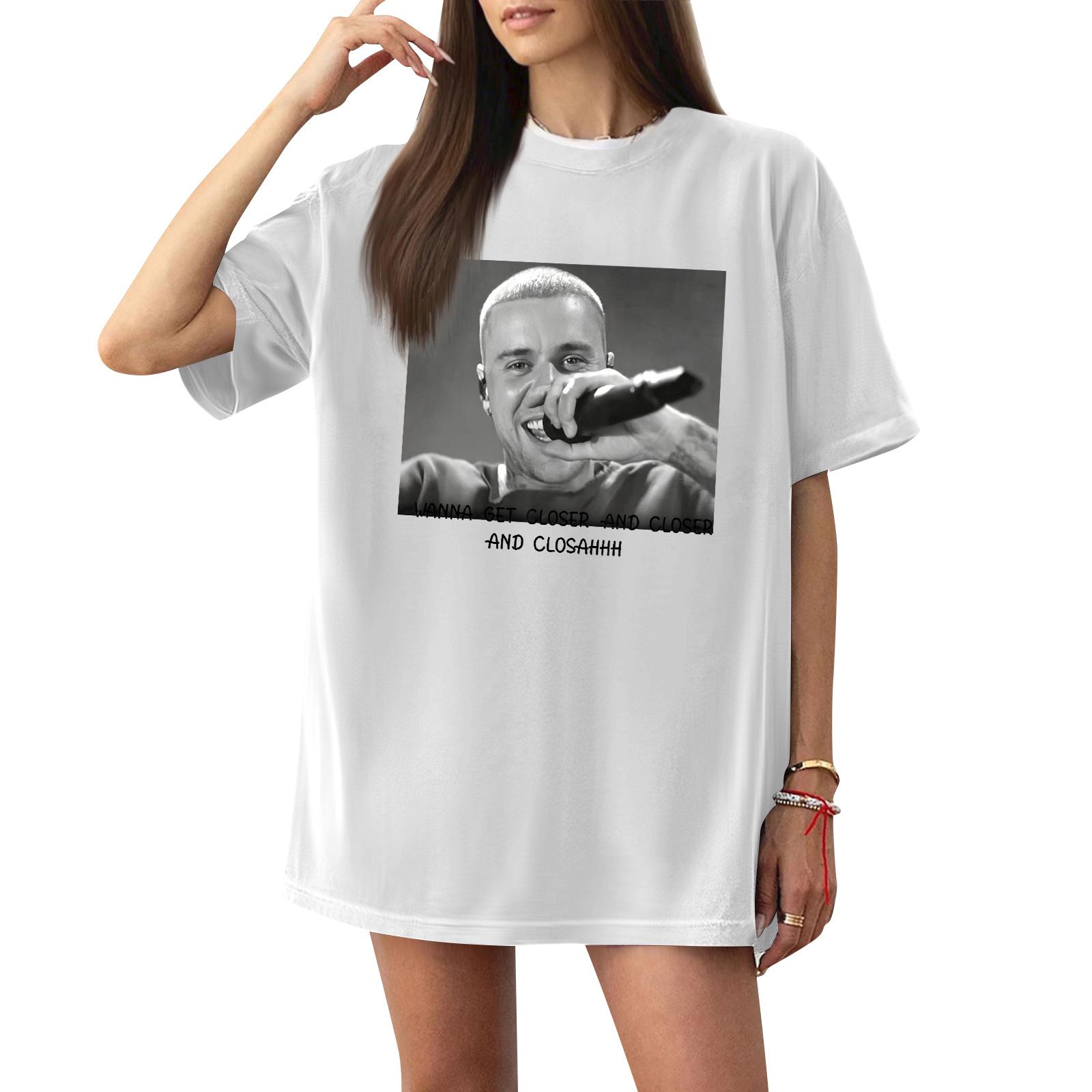 

Women s Casual Letter Print Short-sleeved Top T-shirt XL білий