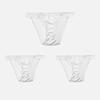 CINOON 3Pcs/Lot Women's Satin Sexy Briefs Lace‑Trim Mesh Spliced Panties Bow‑decor Solid‑Color Hollow‑out Bikini Briefs