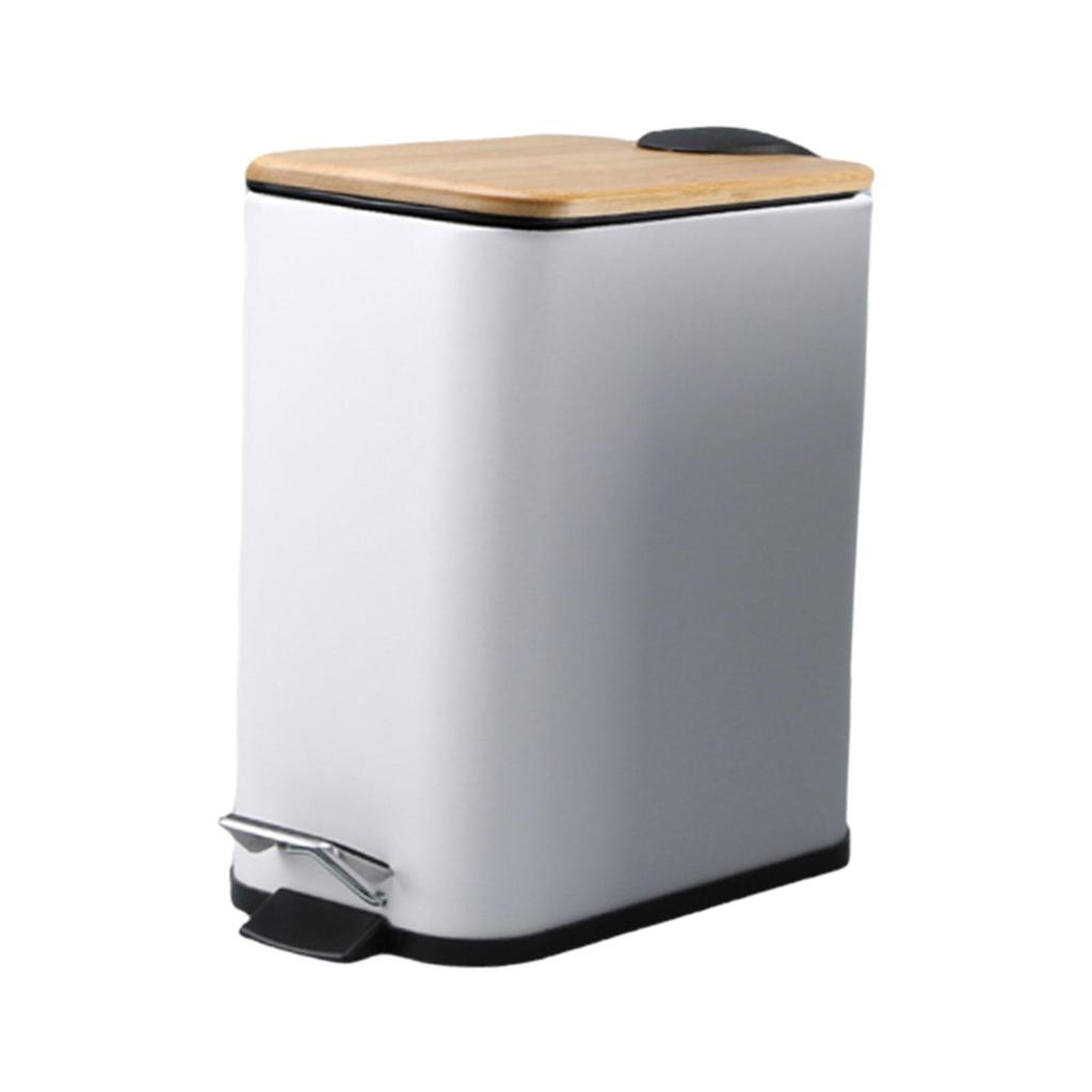 Step on Trash Can Rectangle 5L Capacity Foot Pedal Garbage Bin Kitchen Waste Basket for Toilet Home Bedroom Sunroom Entryway