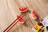 speed mao Cute Watermelon Ceramic Chopstick 2 Set of 6 Rests, Colors,