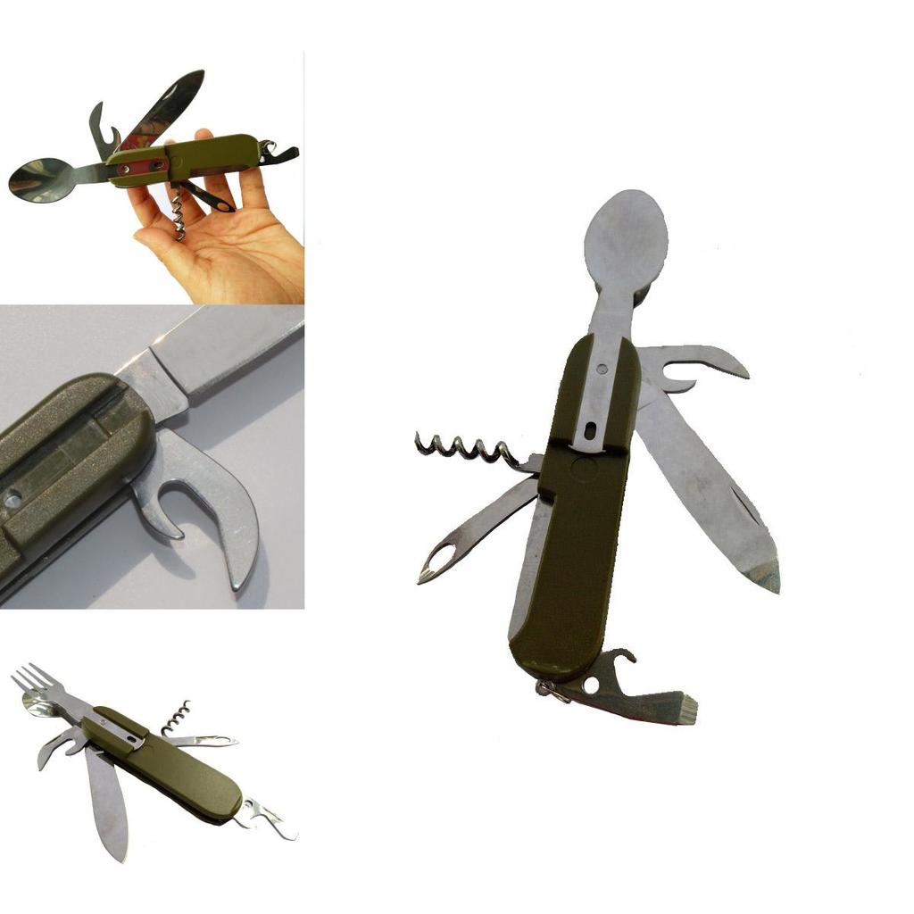 Camping Multifunctional Portable Folding Stainless Steel Tableware Cutlery