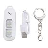 Security Alarm Keychain 3 Color LED Light Waterproofing 130DB Emergency Safety Defense Alarm for Night Running White