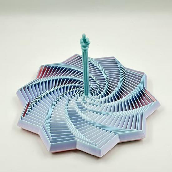 3D-gedruckter Fidget-Stern Stress Angstabbau Fraktaler Expandierter Stern Sensorisches Spielzeug mit Griff Wirbelnde Spirale Expandierbarer Stern Dekompressionsspielzeug