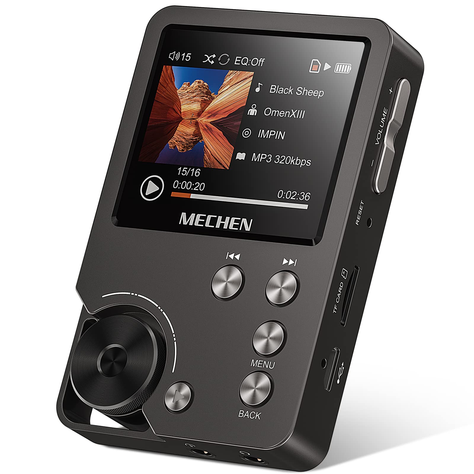 

MECHEN HIFI MP3 Музика HiFi Lossless Audio Зроблено з Включає 64 ГБ Micro SD Розширюється до Легко енергоспоживання Поставляється з ремінцем Сумісний з посібником в комплекті сірий колір