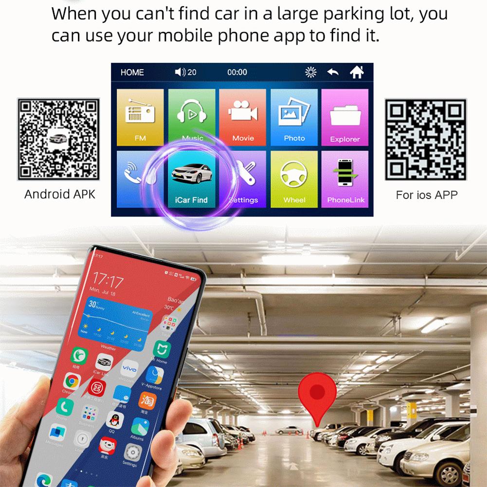 Stereo universal 1din 7 inch Radio auto Mirrorlink Bluetooth 5.0 Ecran tactil Handsfree Localizare HD Cameră de marșarier TF