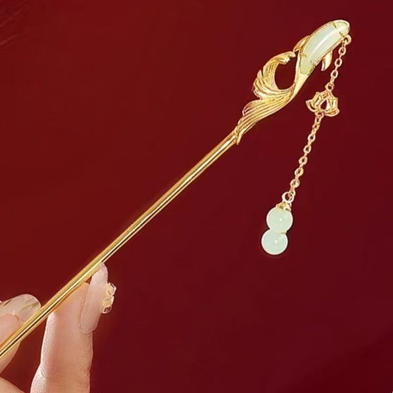 Four Seasons Chinese Tassel Hairpin: Ancient Style Hanfu with Fresh Pearl and Jiangnan Classical Cheongsam Hair Accessory