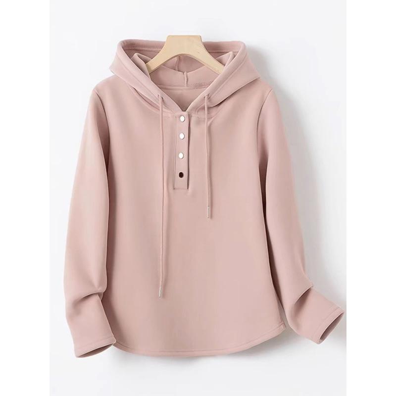 Podzimní dámská mikina s kapucí, stylová, volná a zeštíhlující, s dlouhým rukávem