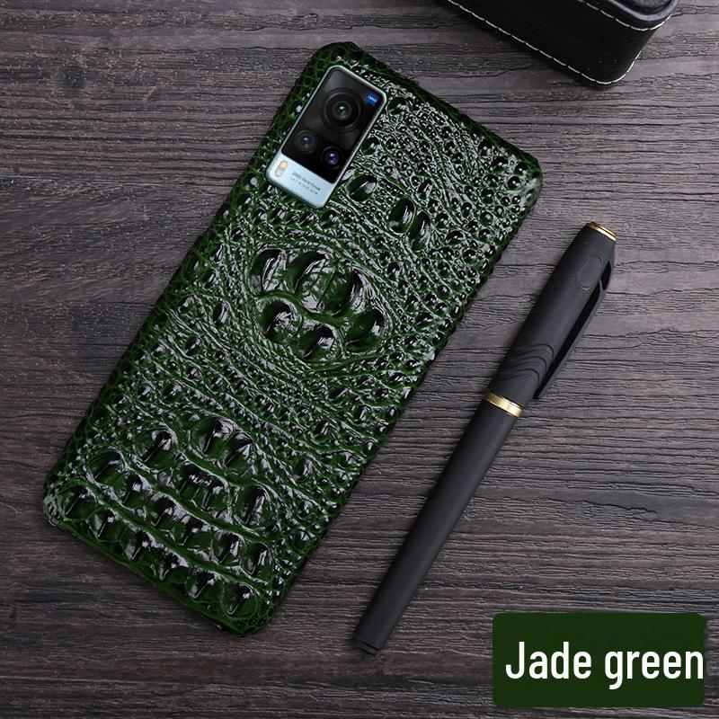 Genuine leather crocodile skull phone case for Vivo X90 Pro, X80, X60 Pro+.