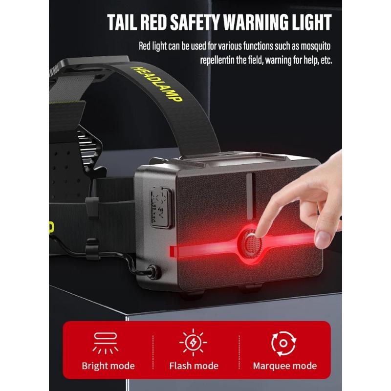 XHP360 High Power Fishing Headlamp USB Rechargeable LED Flashlights Camping Hiking Light Headlight Can Be Used As A Power Bank