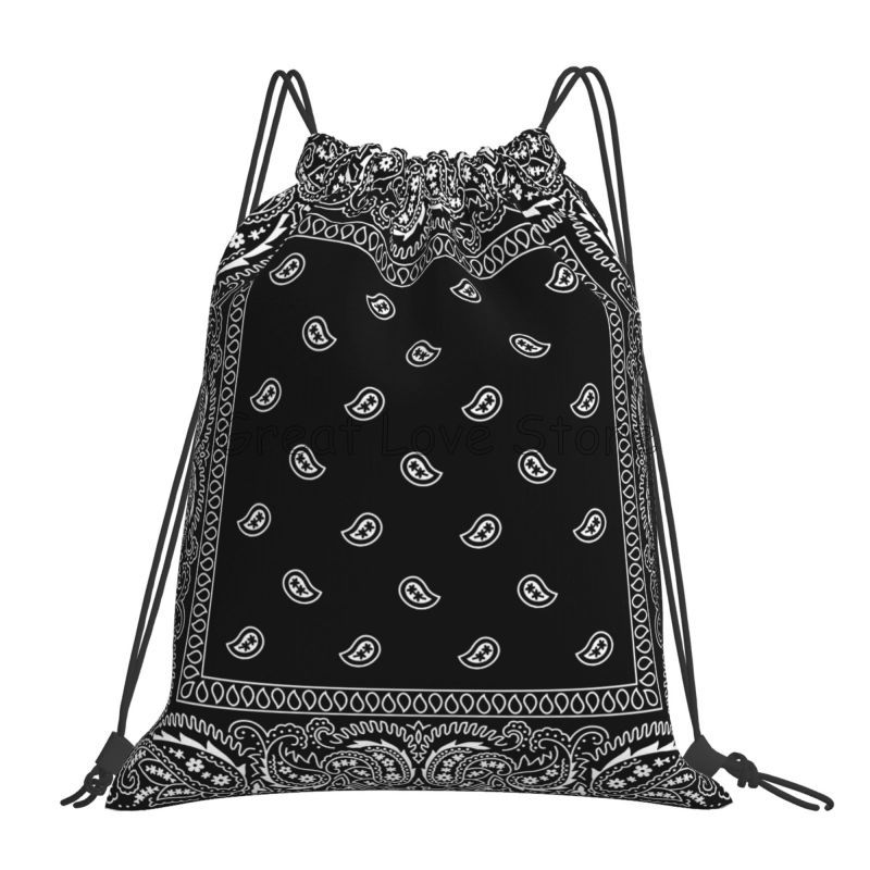 

Colorful Paisley Black Drawstring Backpack Bags Lightweight Foldable Gym Sports Sackpack Lightweight Sacks for Training
