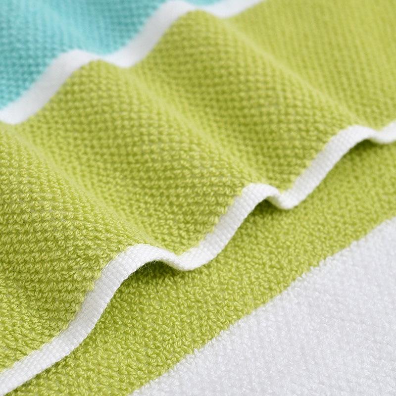 Jie Liya Pure Cotton Absorbent Towel - Fresh Stripes, 70x34cm Bath Washcloth.