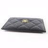 Excellent CHANEL Pass case COCO Mark Matelasse Card Case black Caviar skin Women Used
