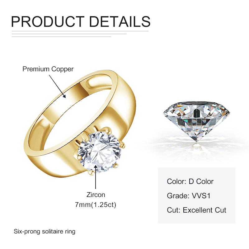 

Rrjzz Classic 925 Pure Silver Men Women Engagement Ring Brilliant 8mm VVS1 Solitaire Moissanite Wedding Rings with 5