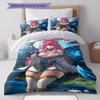 KDA Ahri Pattern Bedding Quilt Set Quilt Cover Pillowcase Home Decoration Gift (1 * duvet cover + 2 * pillowcase, without core)