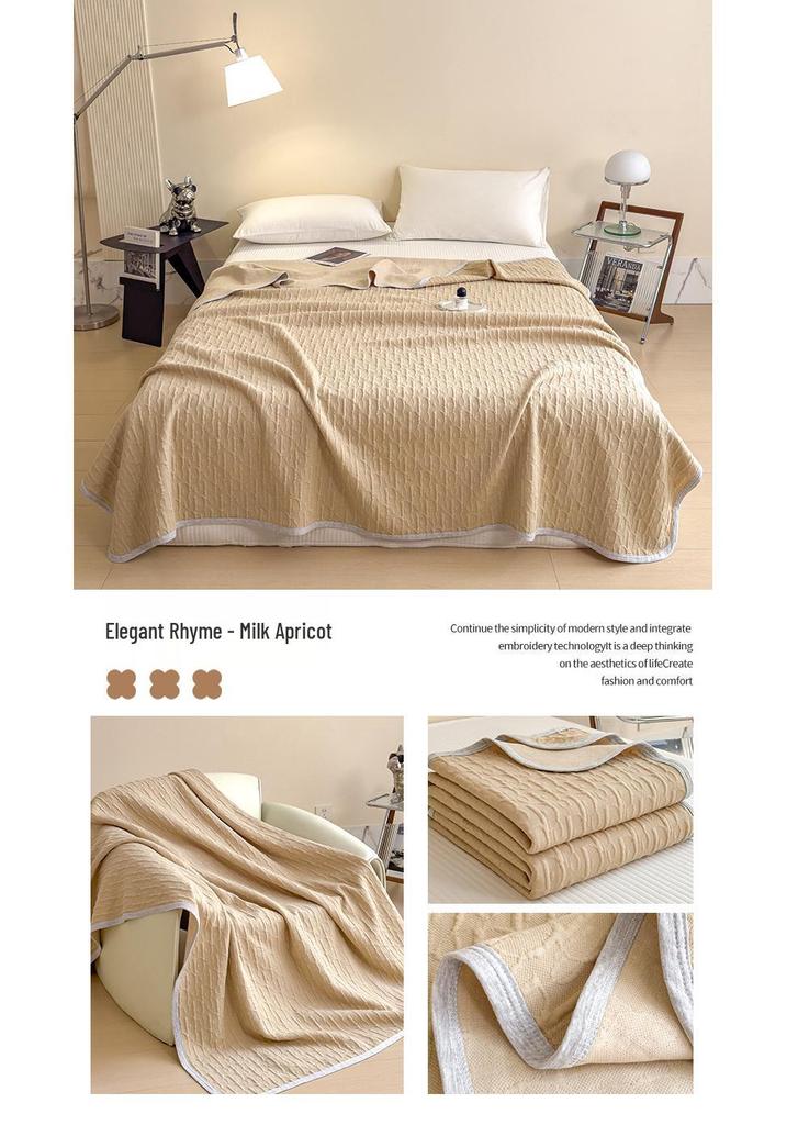 Class A Pure Cotton Three-Layer Gauze Blanket: Summer Cool, All-Season Jacquard Nap & Air Conditioning Quilt