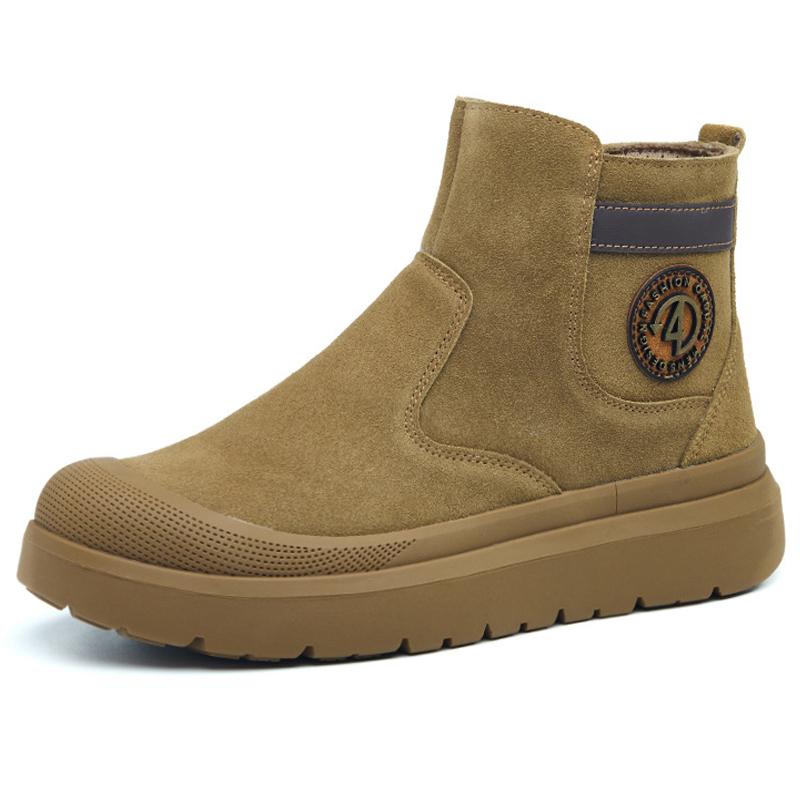 Nieuwe Mannen Anti-brandwond Laslaarzen Anti-kneuzing Werklaarzen Anti-lek Veiligheidsschoenen Stalen neus schoenen zijrits Bescherming Schoenen 43