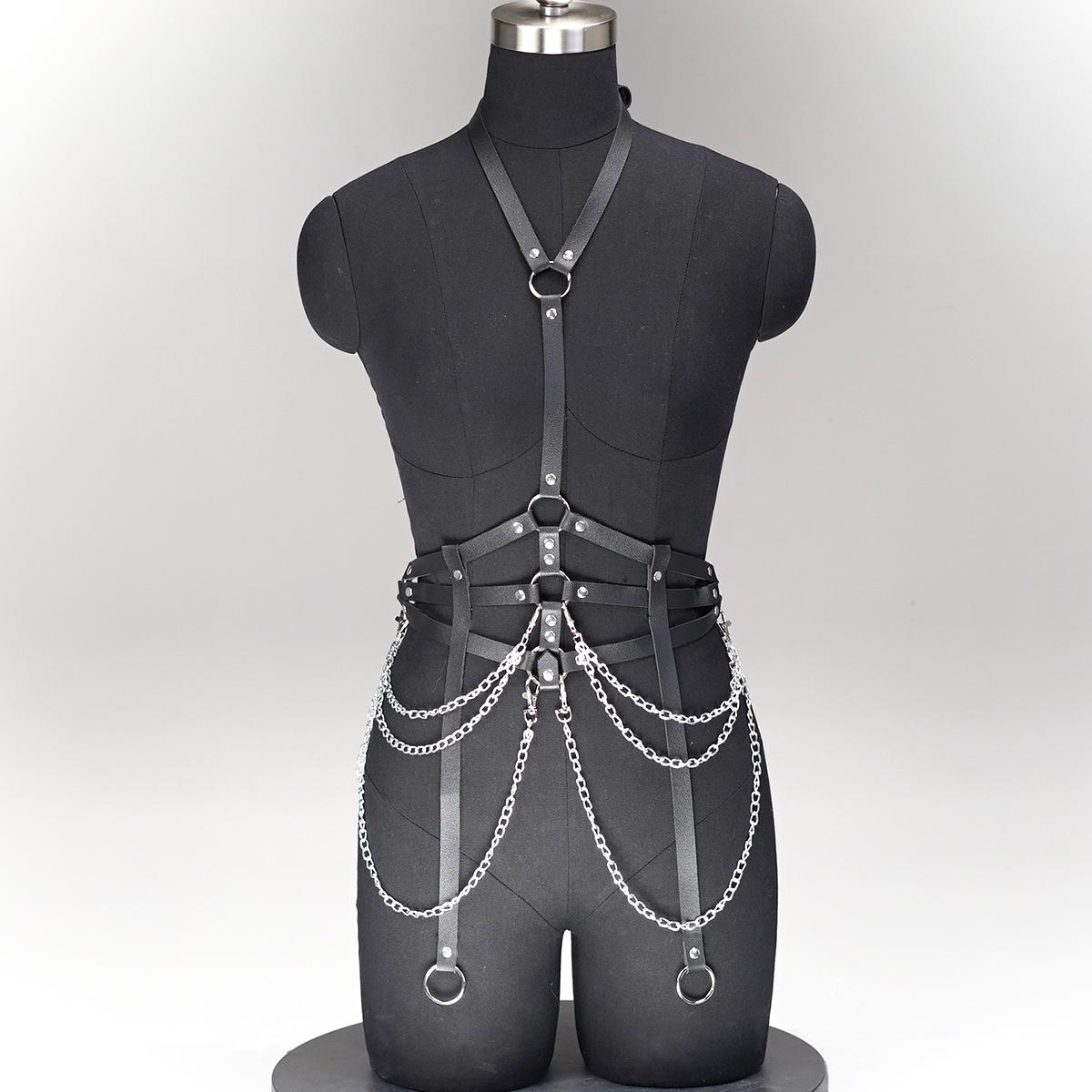 

Fashion seat belts, tight corsets, leather underwear, restraint underwear, body seat belts, fetish clothing, gothic punk women s Ajustable