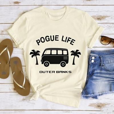 Pogue Life Outer Banks Surf Van OBX Liebhaber Geschenk Show Fans Unisex Shirt Allround Regular Kurzarm Bedrucktes T-Shirt Oberteile