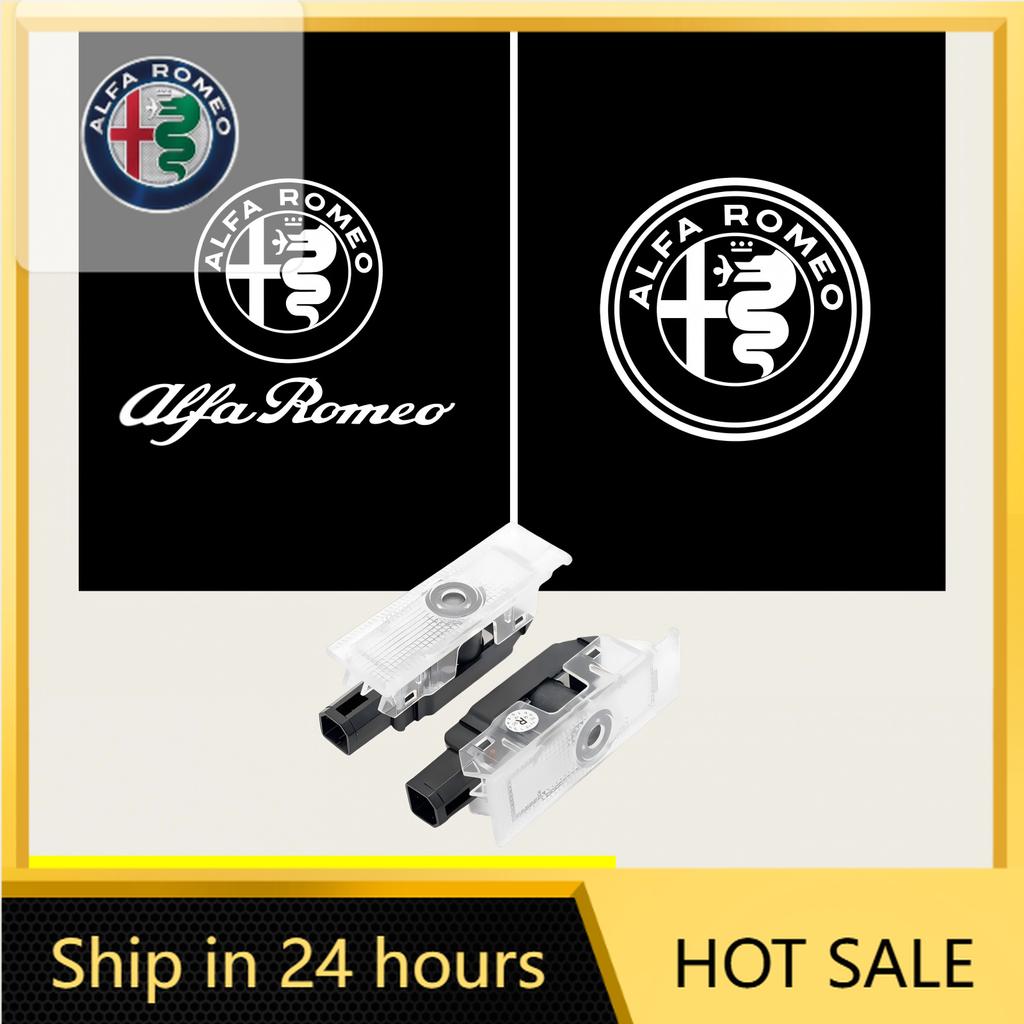 Car Sticker For Alfa Romeo 159 147 2x HD Led Welcome Light Car Door Logo Projector Laser For Alfa Romeo Giulia Stelvio 2017-2023 abc012