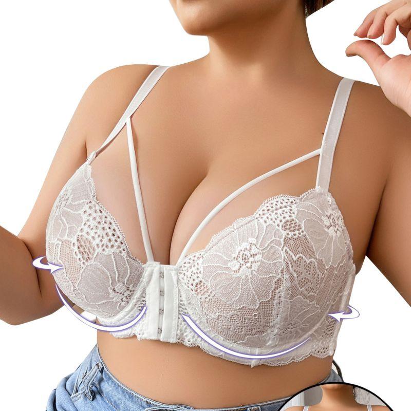 Ladies Plus Size Front Buckle Bra Women Lace Spaghetti Bra
