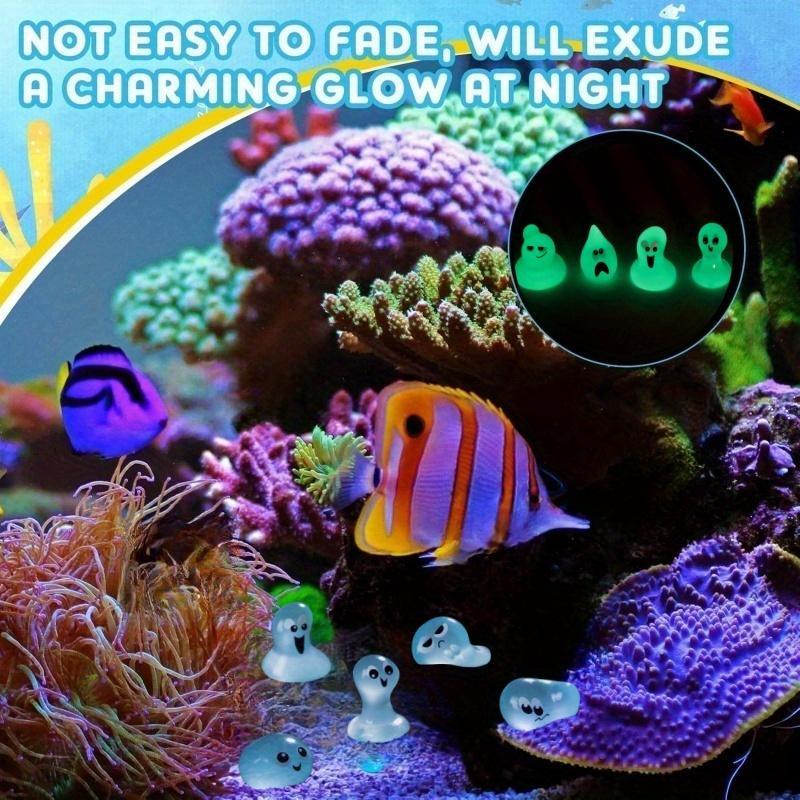 30/50Pc Luminous Mini Resin Ghost Figurines Water Spirit Collectible Bonsai Statues  For Room Diy Crafts Miniature Garden Decor