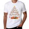 Sheep Christmas Tree Cute Xmas Gift Lover Lights Animals TShirt Simple Line Art Print Tee
