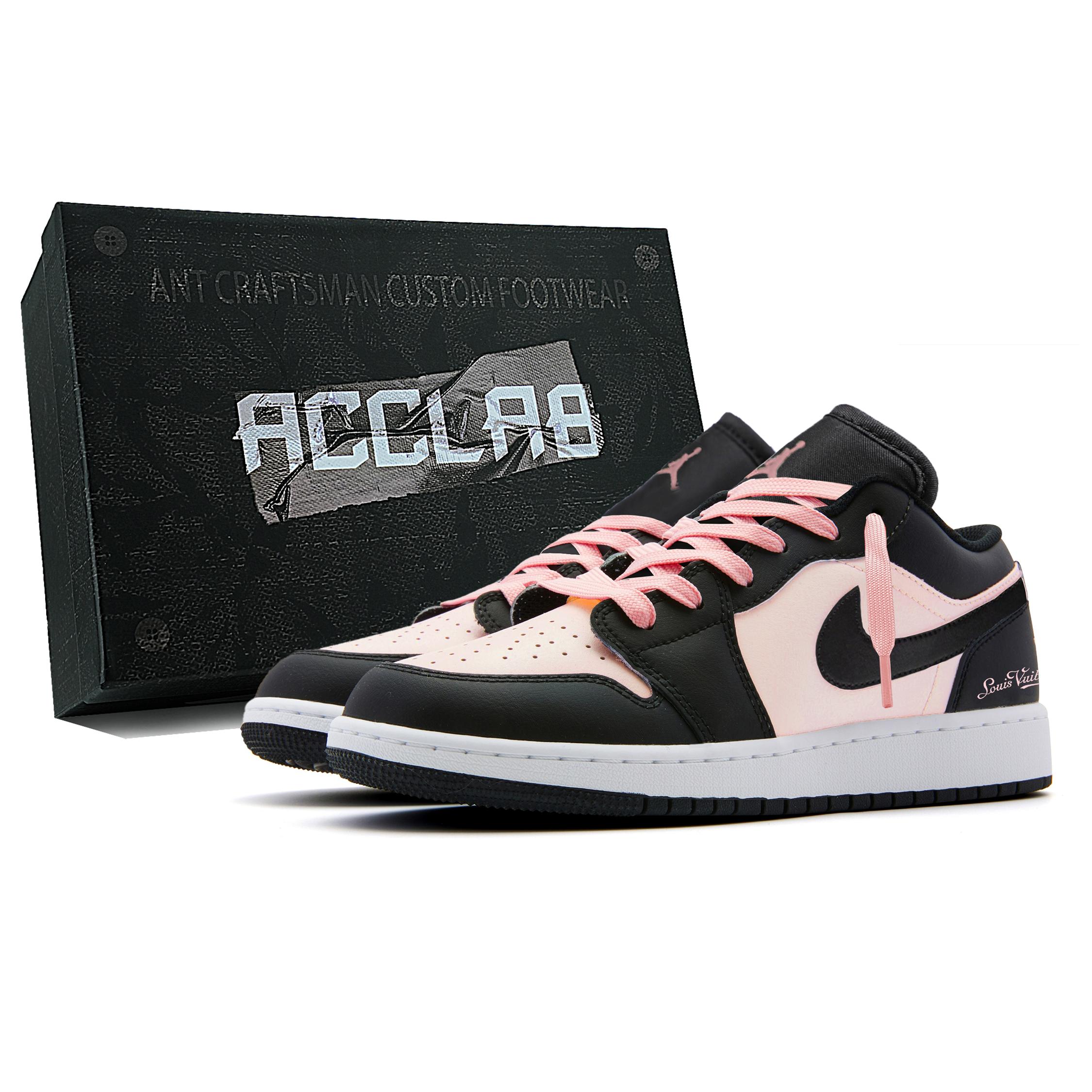 

Jordan Air Jordan 1 Abrasion Resistant Low top Vintage Basketball Shoes Women s Black Pink DC0774-101(Team973--) 38