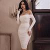 2025 European-American Solid Color One-Shoulder Ruched Slim Fit Party Dress