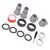 Threaded Hose Adapter Kit Replacement Clamp Pipe Connector for 1.5 and 1.25 Inch Hoses Filter Pump