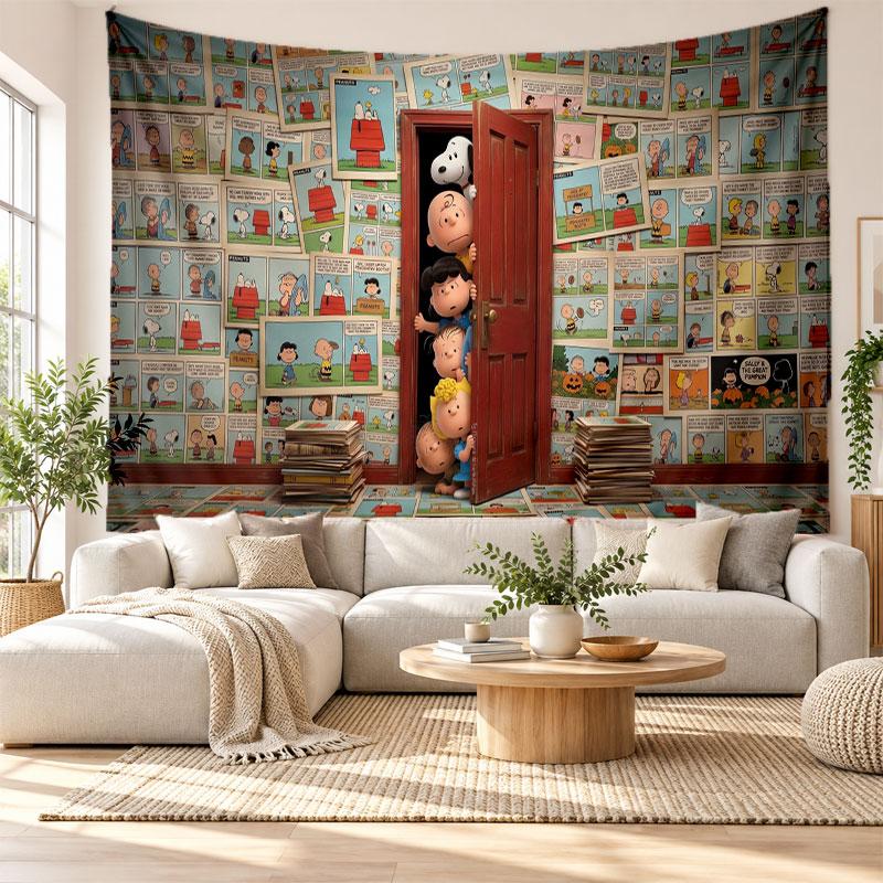 Snoopy Peanuts Wall Tapestry Home Decor Hanging Cloth Art Background Tapestry for Bedroom