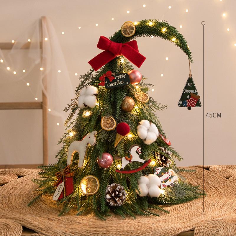 Xiaohongshu DIY Light-Up PE Christmas Tree, 45/60CM, for Tabletop or Window Display