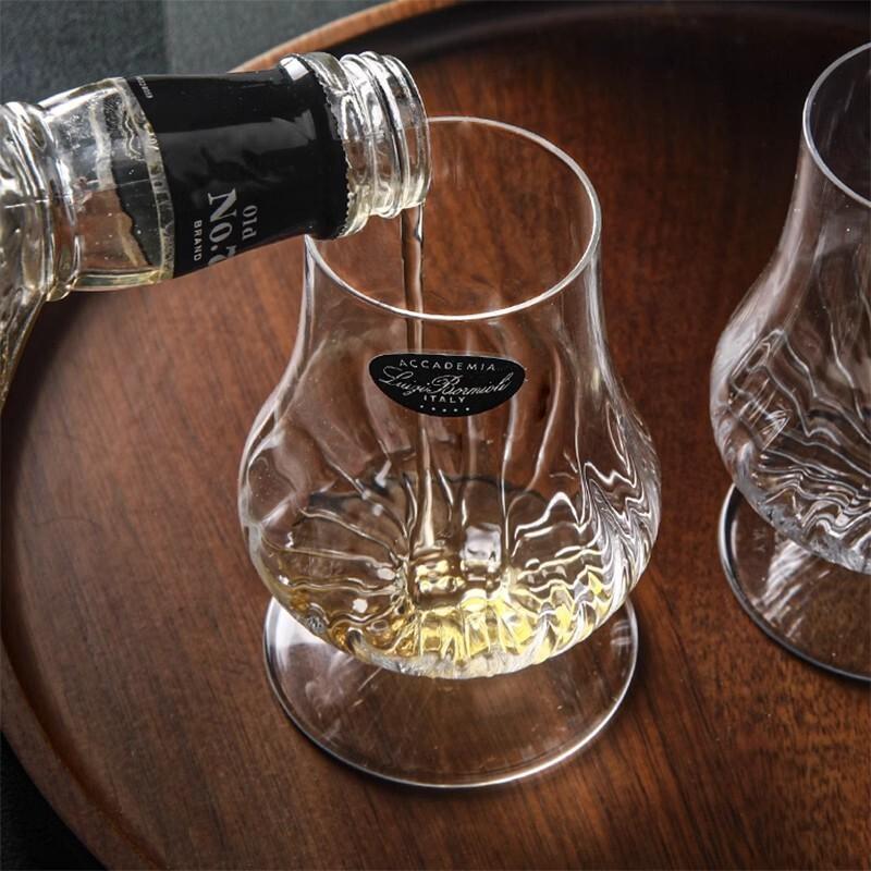 Italy Brand Bormioli Crystal Whisky Copita Nosing Glass Flame Pattern Cognac Brandy Snifter Malt Whiskey Goblet Liqueur Wine Cup