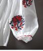 Ethnic Style Embroidered Lantern Sleeve Plus Size Cotton Linen Shirt