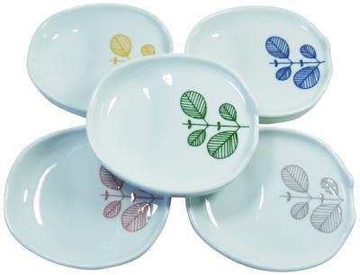Nishikai Pottery Hasami Healthy Chopstick Rest Small Plate of 5 Length X Width X Height (Set Colors) 10.8cm 9.5cm 2.3cm